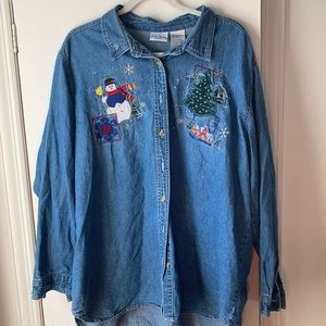 3/$20 Bobbie Brooks denim button-up